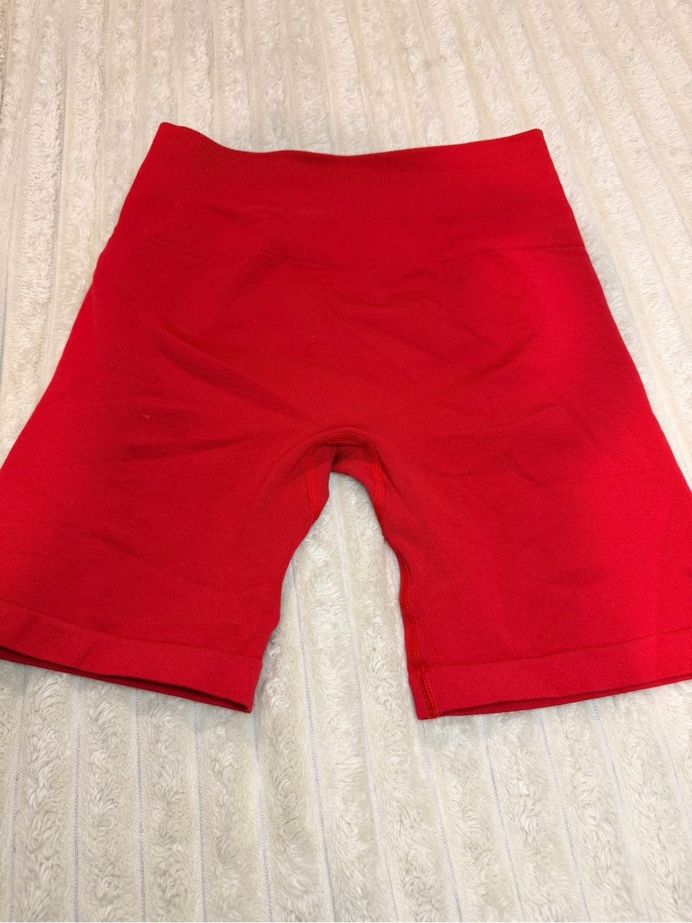 Women’s High-Rise Red Athletic Bike Shorts